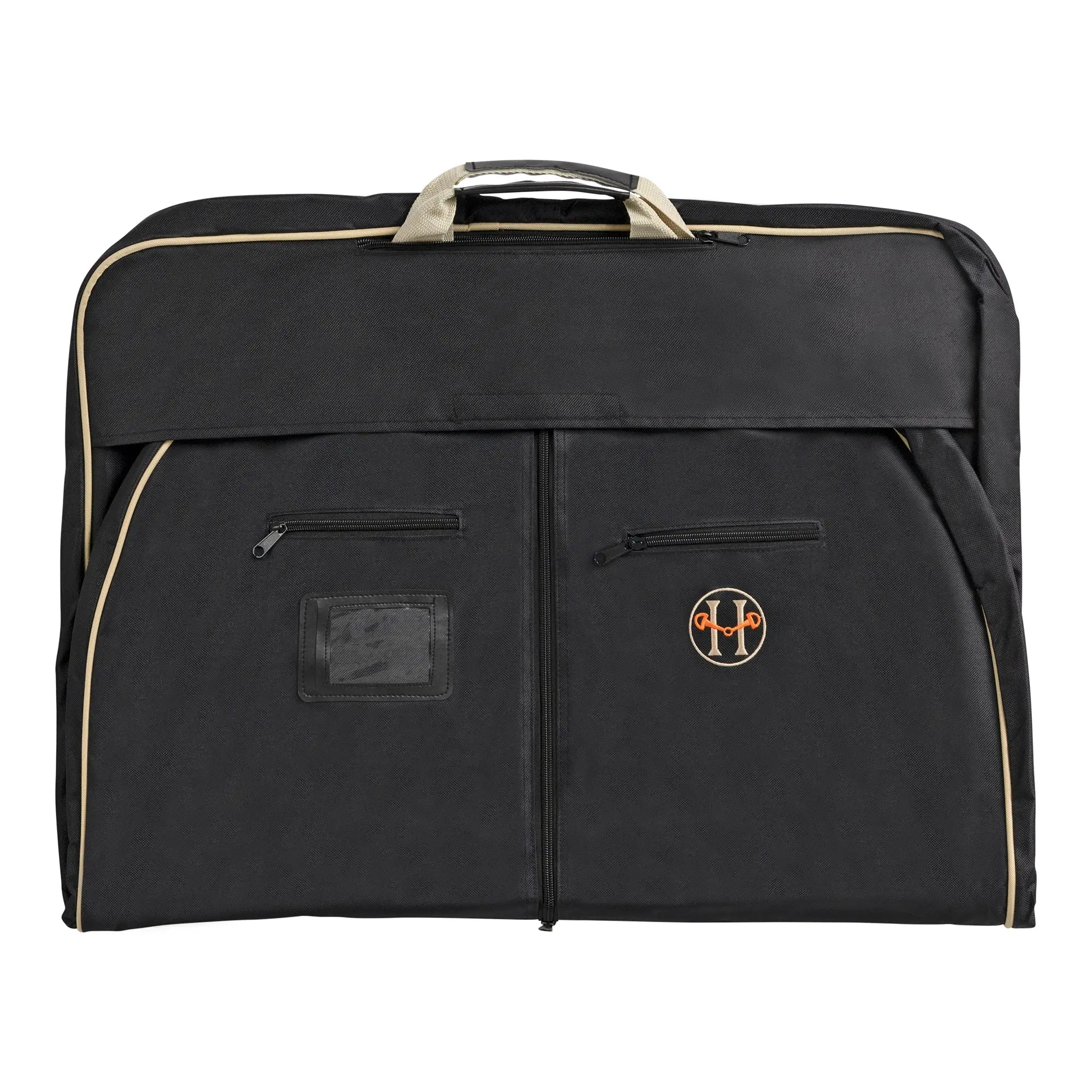 Huntley Equestrian Deluxe Black Travel Carry On Garment Bag with Accessories Zipper Cover for Travel, Business, Horse Shows - Huntley Equestrian
