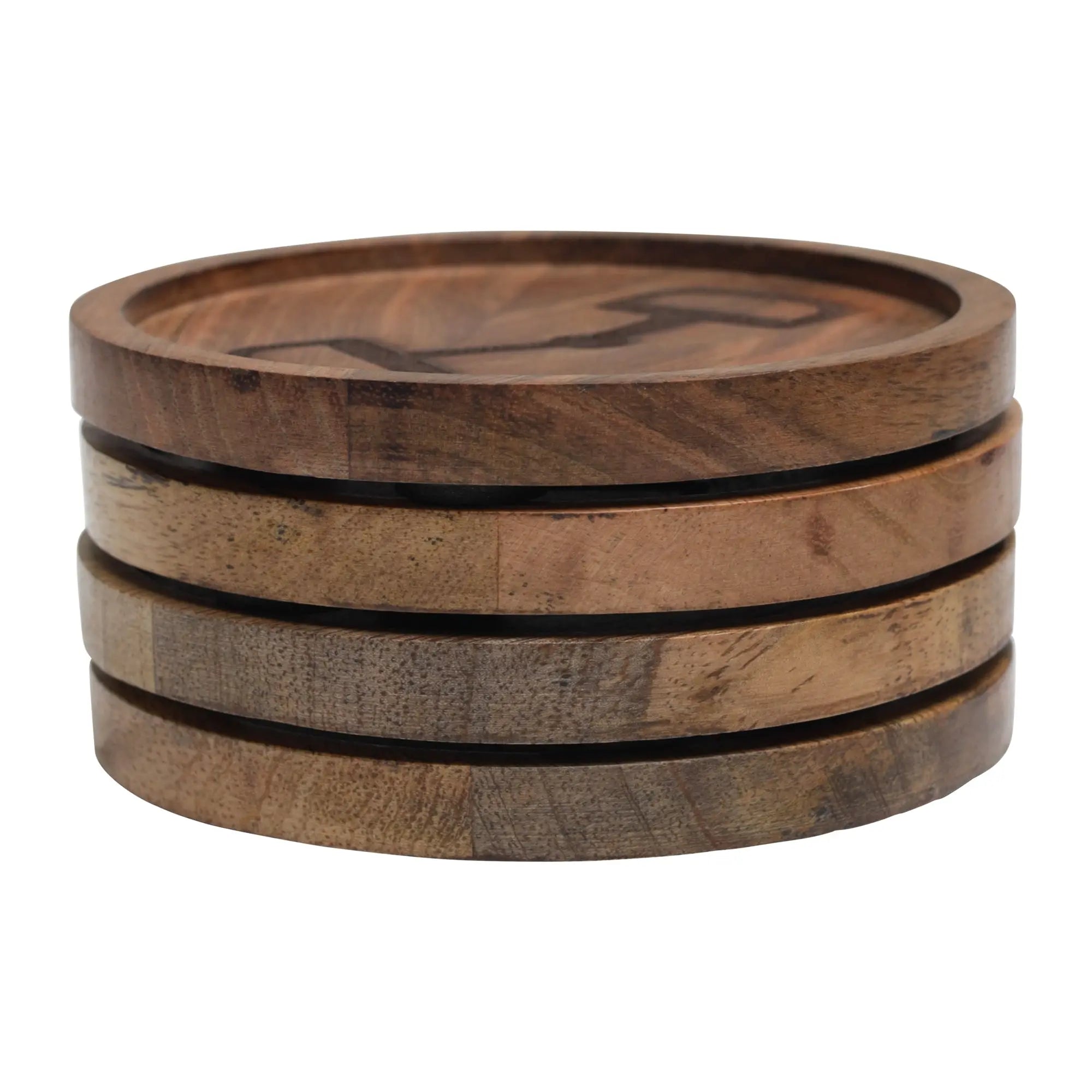 Huntley Equestrian Wooden Coasters with Decorative Bit Design, set of 4 Huntley Equestrian