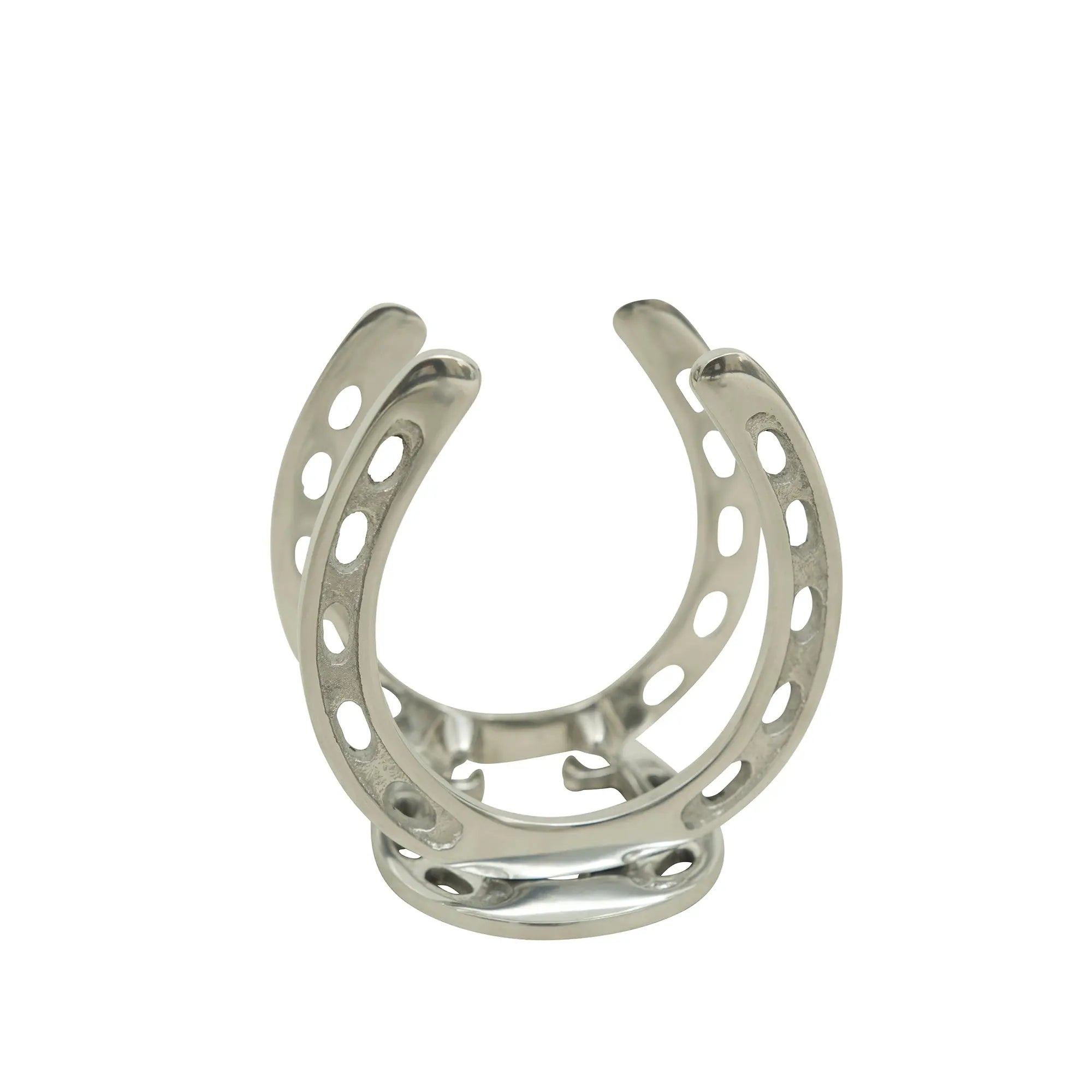 Huntley Horse Shoe Napkin Holder, Aluminum Silver Finish Huntley Equestrian