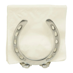 Huntley Horse Shoe Napkin Holder, Aluminum Silver Finish Huntley Equestrian
