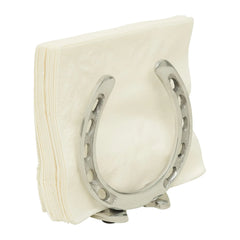Huntley Horse Shoe Napkin Holder, Aluminum Silver Finish Huntley Equestrian