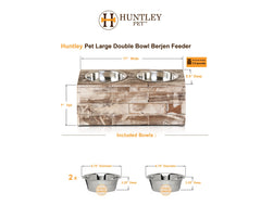Huntley Pet Elevated Dog and Cat Double Bowl Feeder - Huntley Equestrian